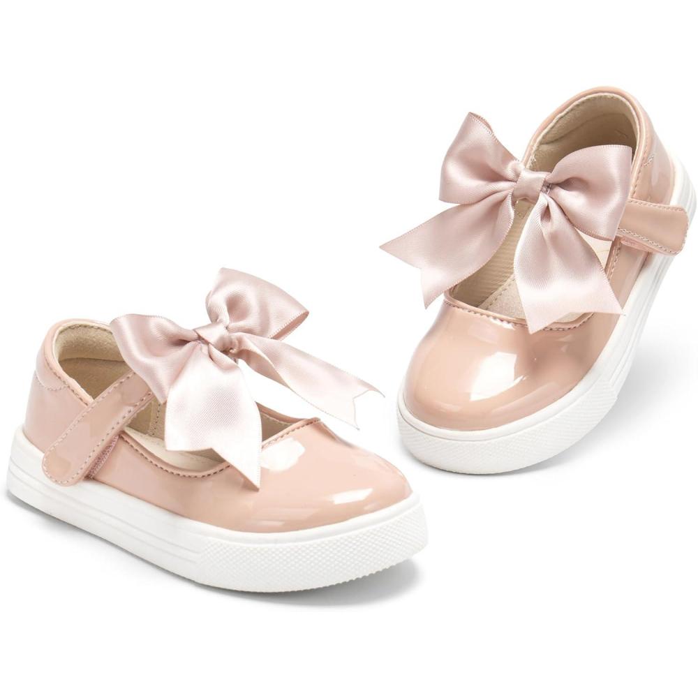 imageTHEE BRON Shiny Gloss Toddler Girls Sneakers Versatile Fun Casual Kicks for Little OnesAs404creamy Nude