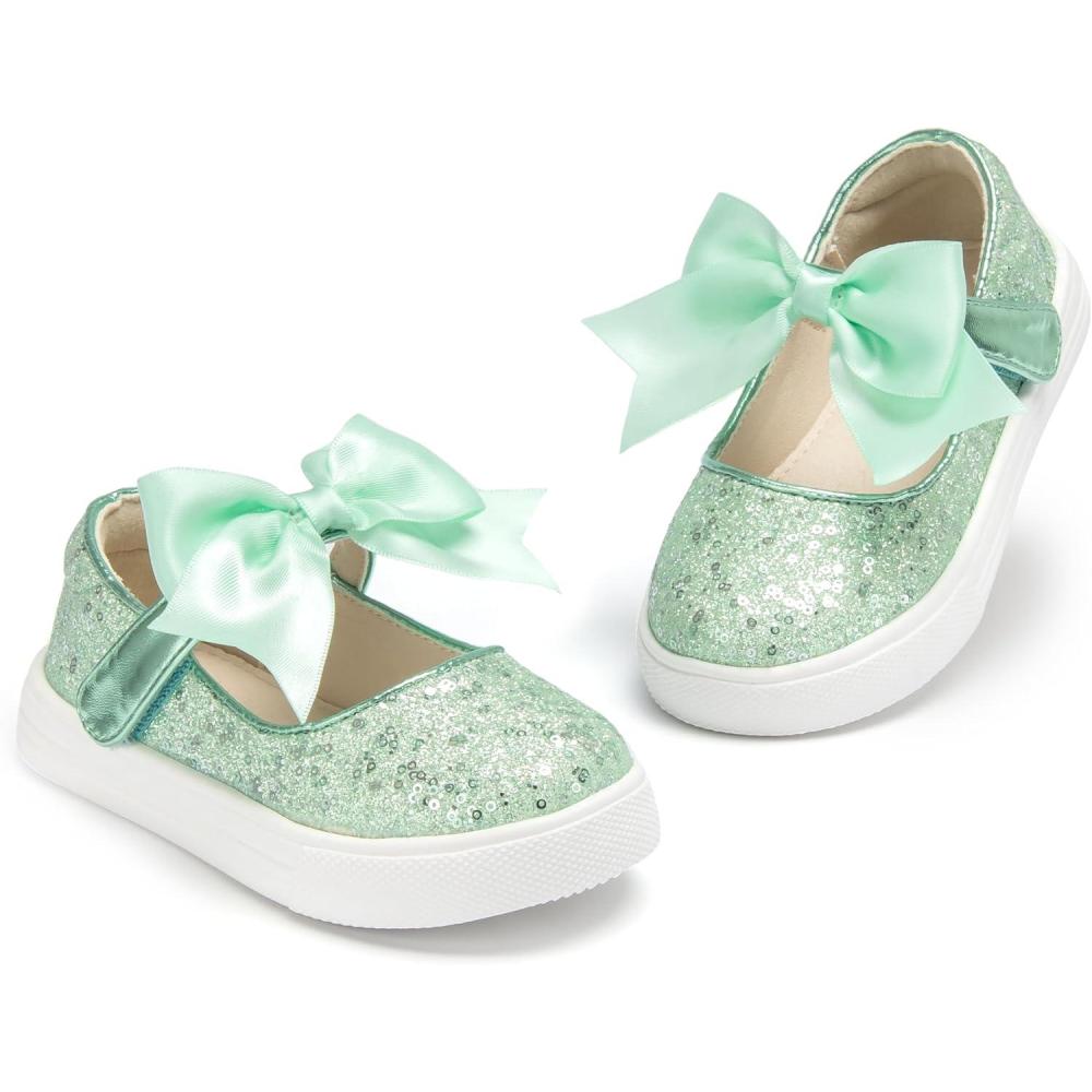 imageTHEE BRON Shiny Gloss Toddler Girls Sneakers Versatile Fun Casual Kicks for Little OnesAs404shimmer Green