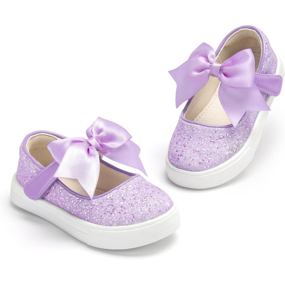 imageTHEE BRON Shiny Gloss Toddler Girls Sneakers Versatile Fun Casual Kicks for Little OnesAs404twinkle Purple