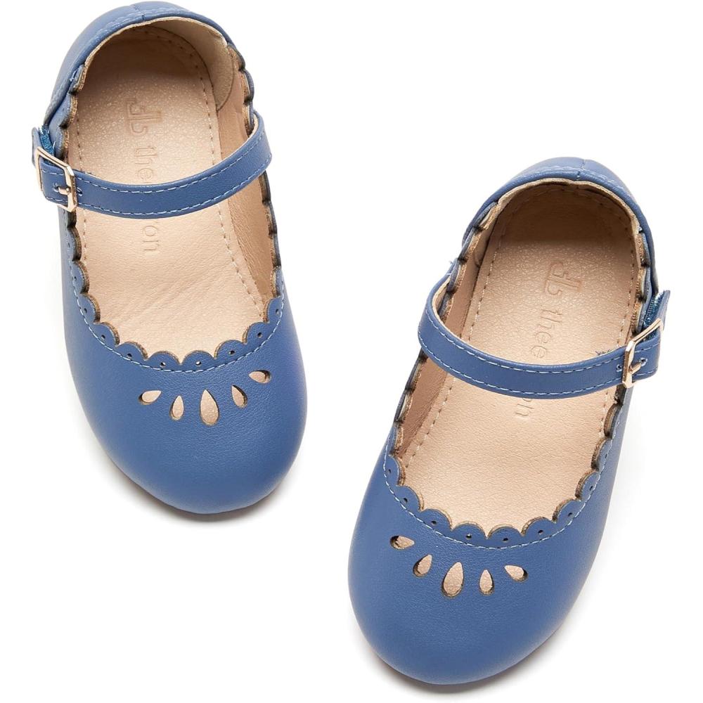 imageTHEE BRON Toddler Mary Janes  Arch Support Leather Dress Shoes  Birthday Party FlatsAf440cornflower Blue