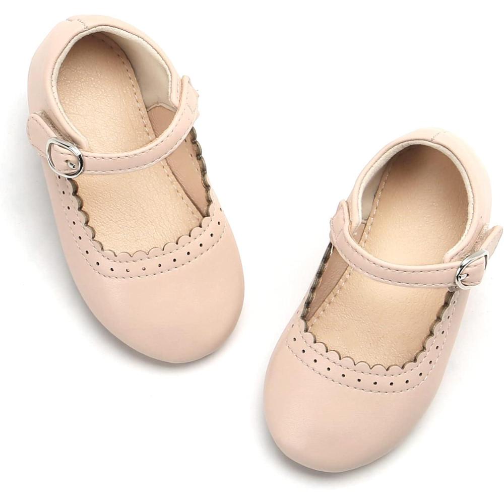 imageTHEE BRON Toddler Mary Janes  Arch Support Leather Dress Shoes  Birthday Party FlatsAg211ballet Nude