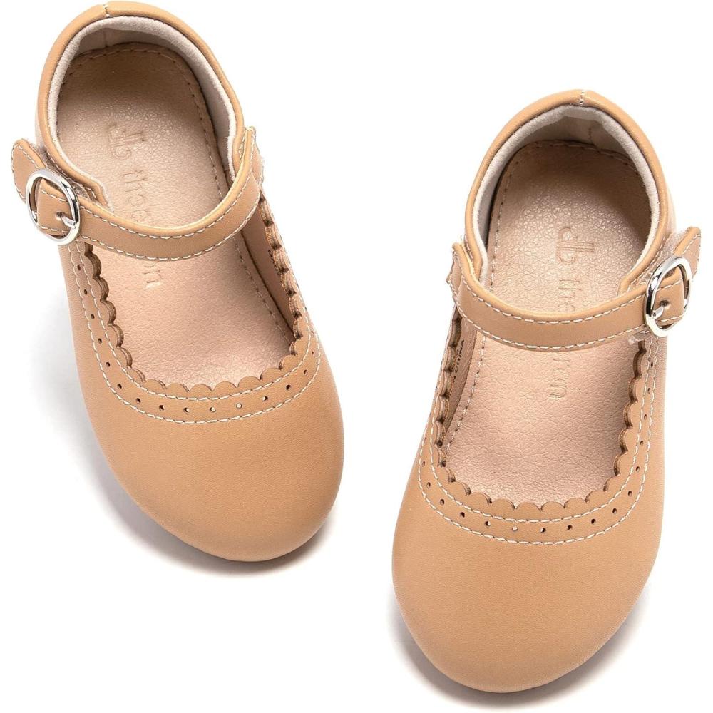 imageTHEE BRON Toddler Mary Janes  Arch Support Leather Dress Shoes  Birthday Party FlatsAg211caramel Brown