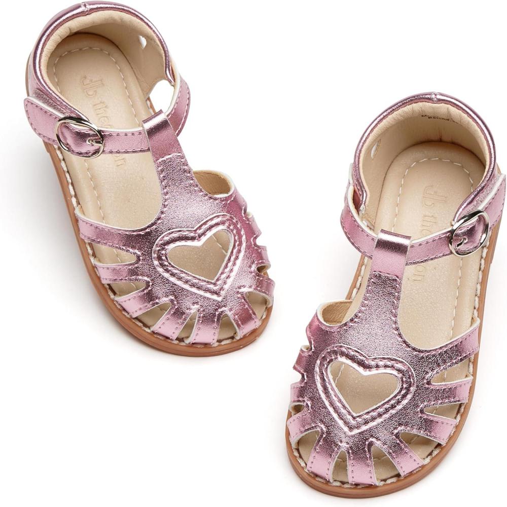imageTHEE BRON Toddler Girls Closed Toe Sweet Retro Cutout Sandals  Princess Summer ShoesTb508moonlit Purple