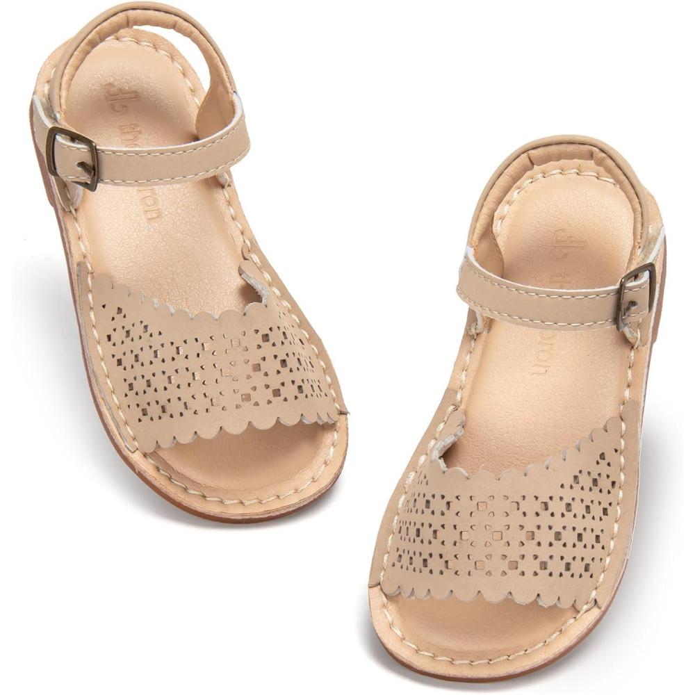 imageTHEE BRON Toddler Girls Gladiator Sandals  Cushioned Comfy Shoes for Princess Summer PlayAa540vanilla Beige