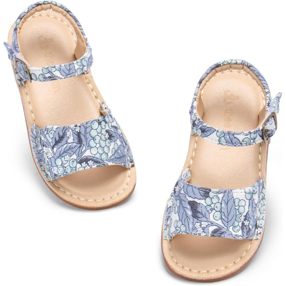 imageTHEE BRON Toddler Girls Gladiator Sandals  Cushioned Comfy Shoes for Princess Summer PlayAa558grape Blue