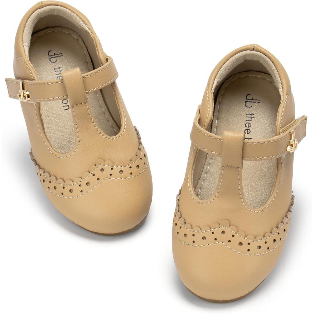 imageTHEE BRON Girls TStrap Flats ToddlerLittle Kid Ballet Mary Jane Party Dress ShoesAf530ltwilight Khaki