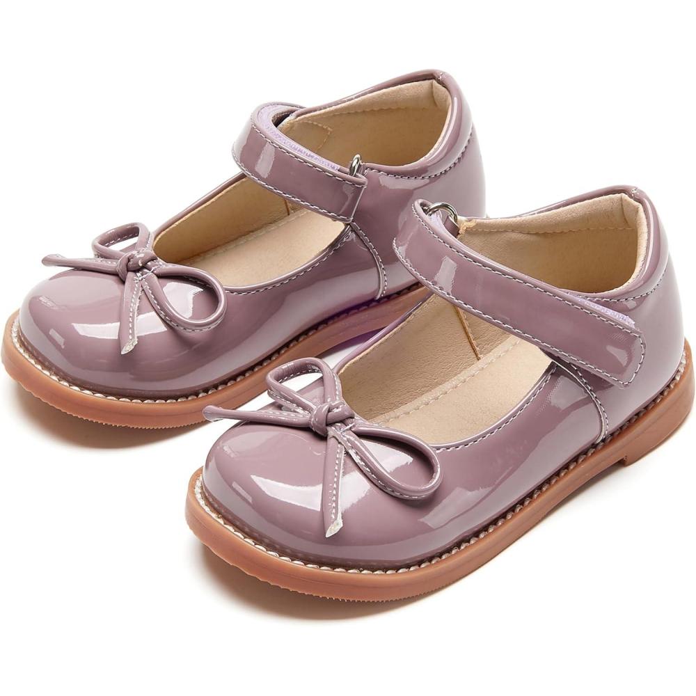 imageTHEE BRON Toddler Girls Mary Jane Shoes Enchanting Retro Etched Bloom OxfordsAx402purple