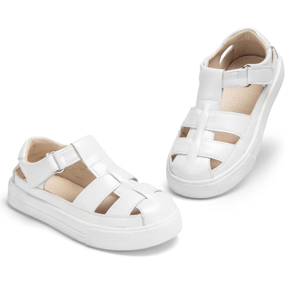 imageTHEE BRON Toddler Boys Girls ClosedToe Sandals Summer Breathable Casual SneakerAs414cloud White