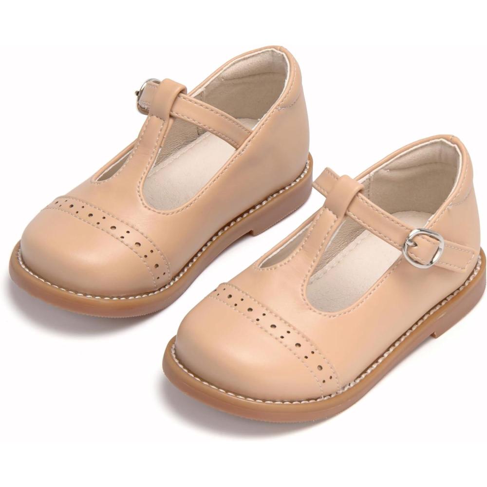 imageTHEE BRON Vintage Cutout Whispering Petal Filigree TStrap Mary Jane Oxfords for Little GirlsAx408blush Nude