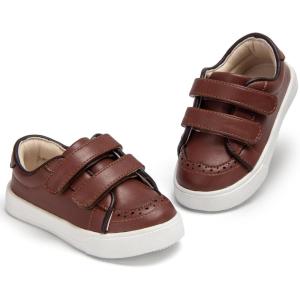 THEE BRON Toddler Girls Casual Sneakers Stylish Comfy T-Strap Everyday Shoes(As502-chestnut Brown)