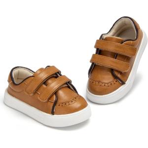 THEE BRON Toddler Girls Casual Sneakers Stylish Comfy T-Strap Everyday Shoes(As502-mustard Yellow)