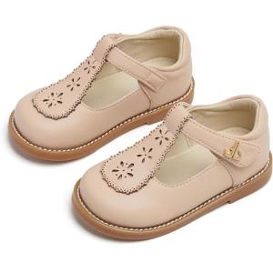 THEE BRON Vintage Cutout Whispering Petal Filigree T-Strap Mary Jane Oxfords for Little Girls(Ax502-blush Pink)