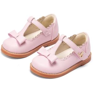 THEE BRON Vintage Cutout Whispering Petal Filigree T-Strap Mary Jane Oxfords for Little Girls(Ax512-ballet Pink)
