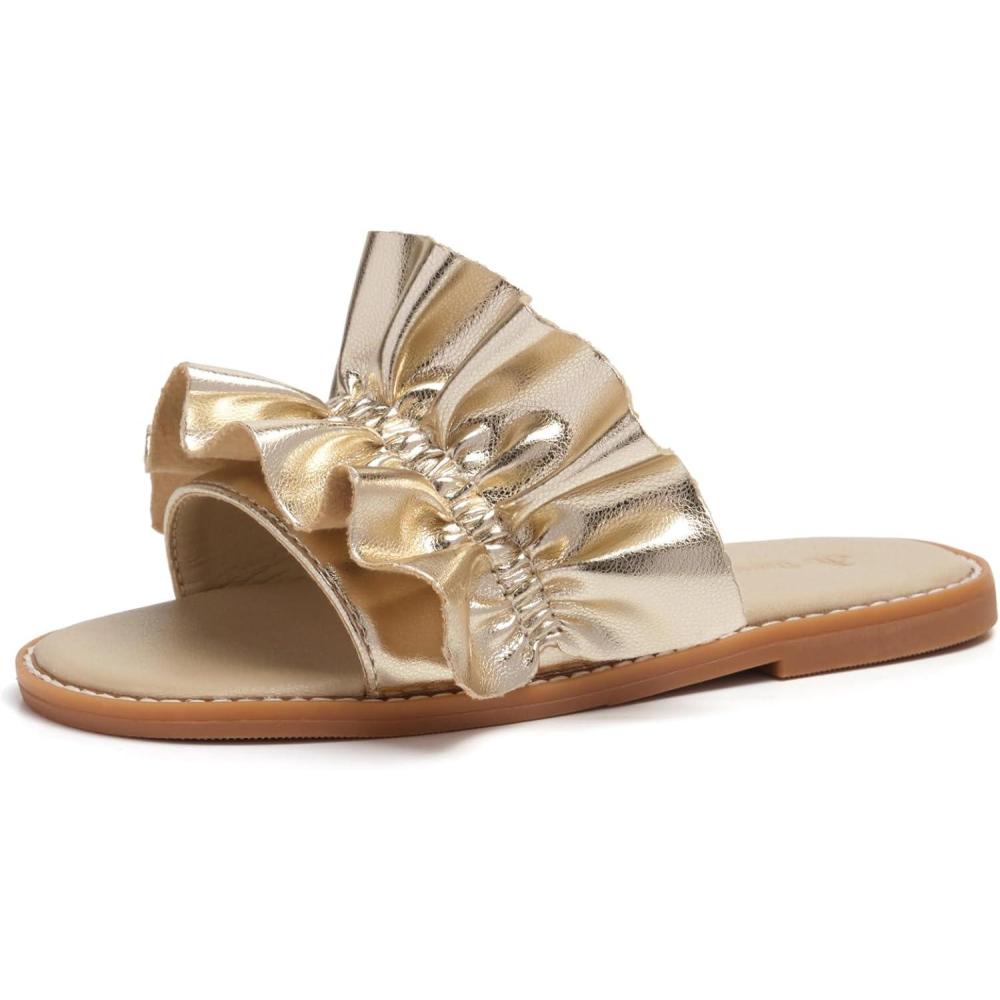 imageTHEE BRON Princess Dress Slippers Slides Sandals for Little GirlsAa380moonlit Gold