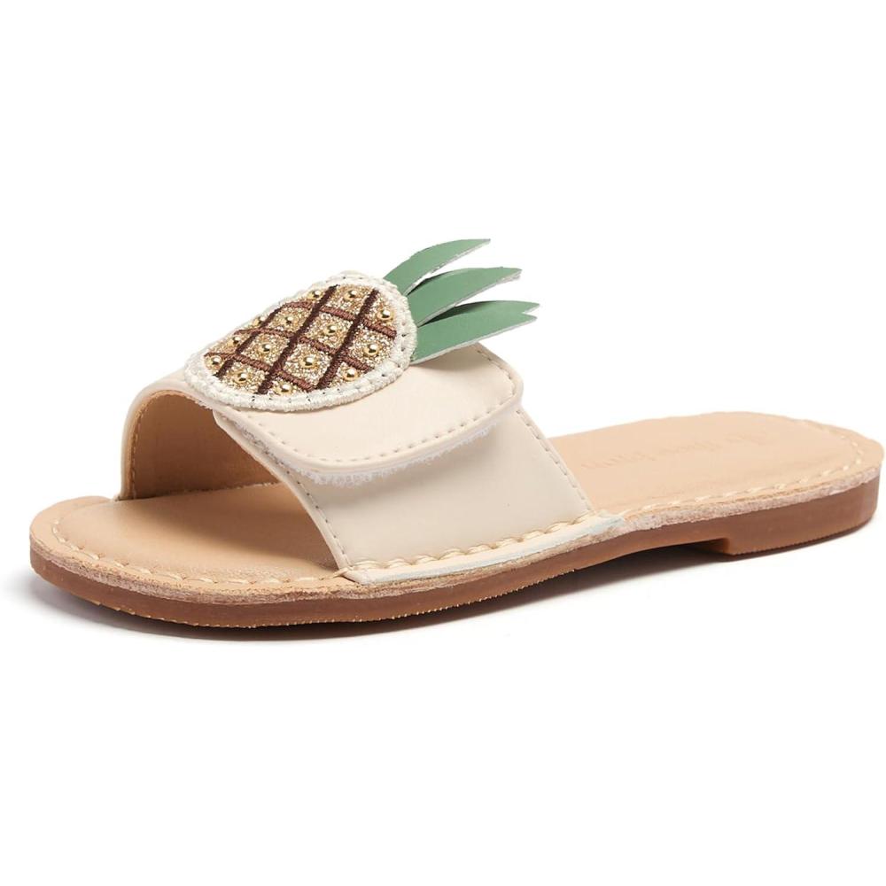 imageTHEE BRON Princess Dress Slippers Slides Sandals for Little GirlsAa548pineapple Apricot