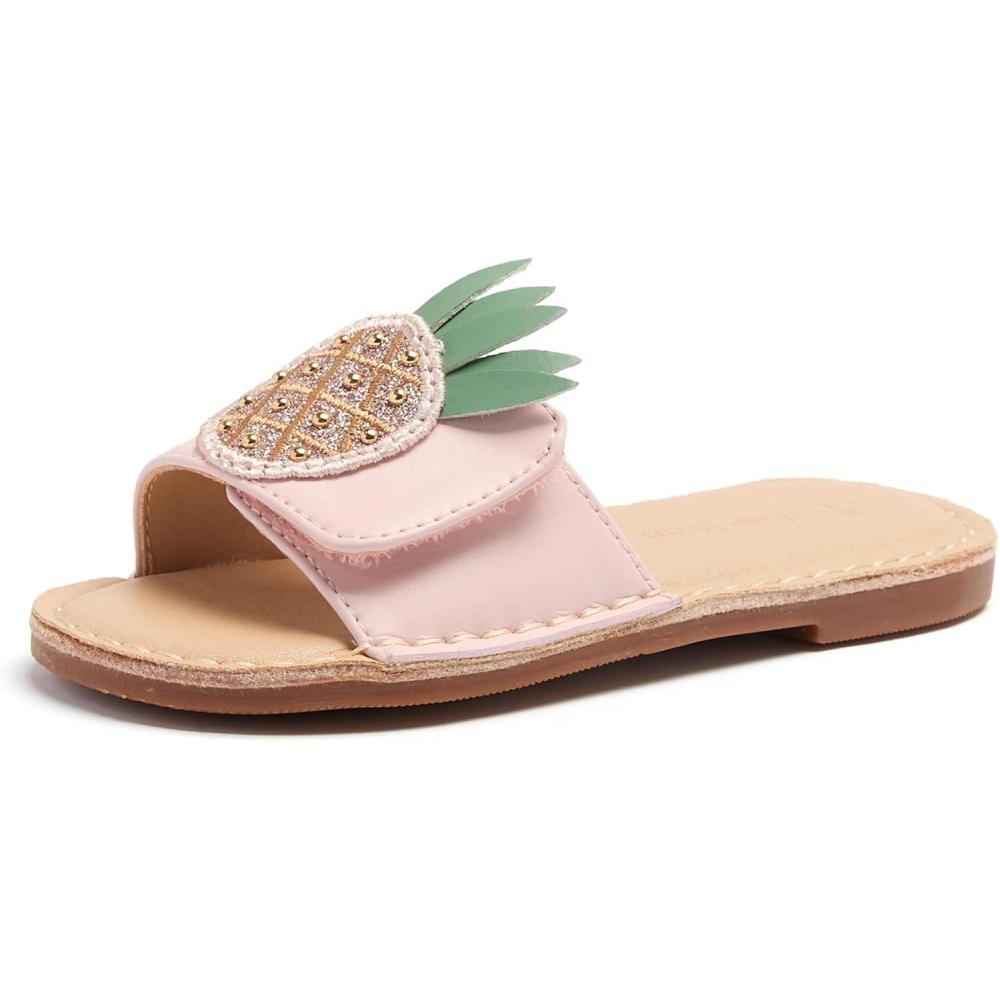 imageTHEE BRON Princess Dress Slippers Slides Sandals for Little GirlsAa548pineapple Pink