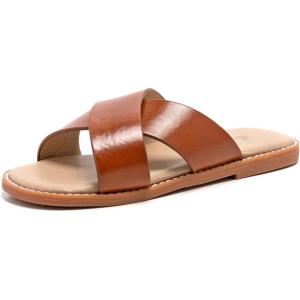 THEE BRON Princess Dress Slippers Slides Sandals for Little Girls(Aa382-brown)