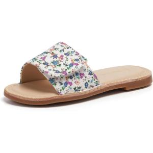 THEE BRON Princess Dress Slippers Slides Sandals for Little Girls(Aa560-floral Purple)