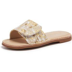 THEE BRON Princess Dress Slippers Slides Sandals for Little Girls(Aa560-grape Yellow)