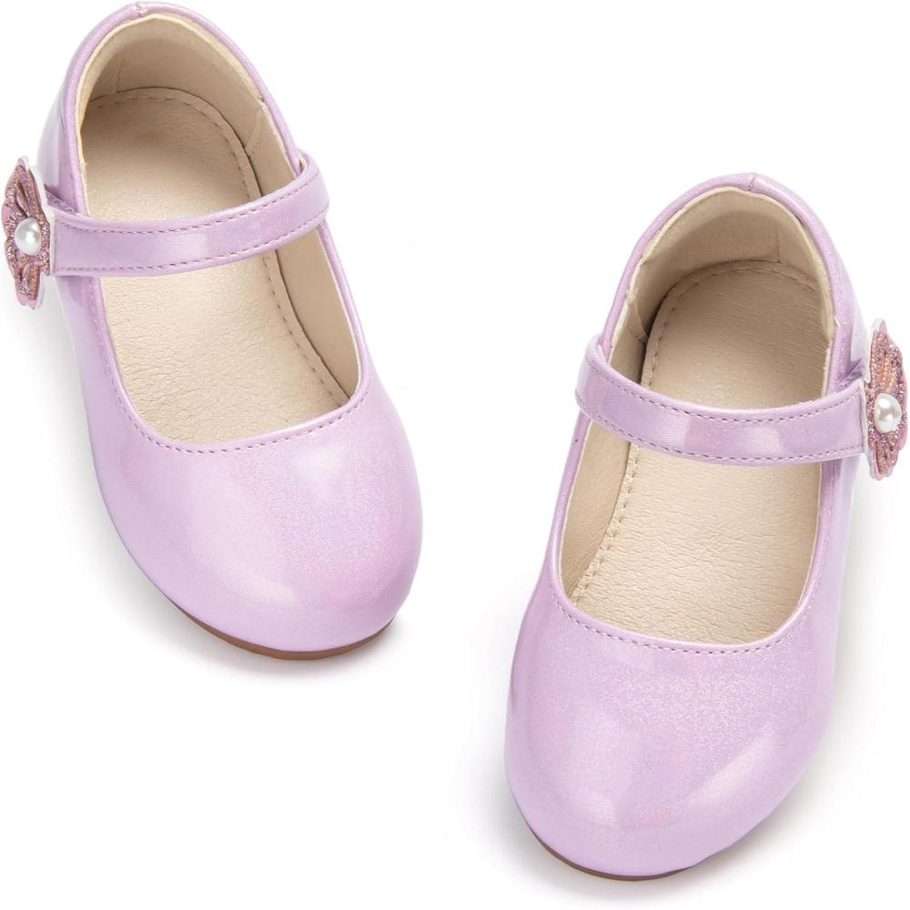 imageTHEE BRON Enchanting Bow Adorned Princess Flats for Toddler Girls Party Dress Up ShoesAf420lilac Purple