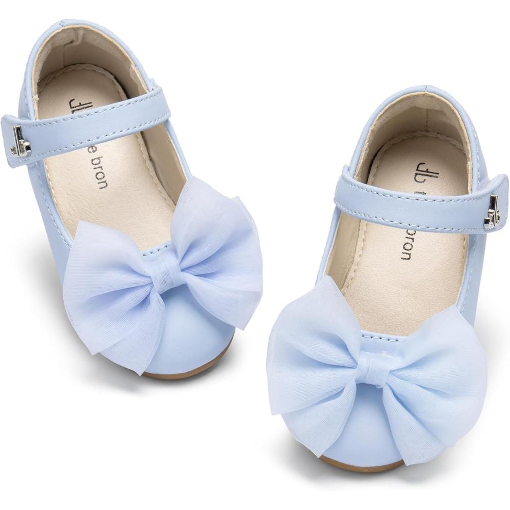 imageTHEE BRON Enchanting Bow Adorned Princess Flats for Toddler Girls Party Dress Up ShoesAf548blue