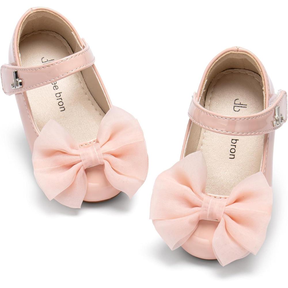 imageTHEE BRON Enchanting Bow Adorned Princess Flats for Toddler Girls Party Dress Up ShoesAf550pfairy Nude
