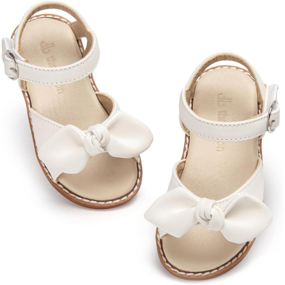 imageTHEE BRON Toddler Girls Sandals Wedding Flower Girl Dress Shoes Summer Open Toe FlatsTb503blinking Pink