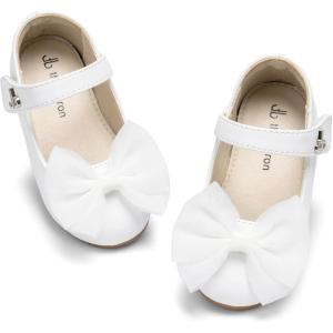 THEE BRON Enchanting Bow Adorned Princess Flats for Toddler Girls Party Dress Up Shoes(Af548-white)