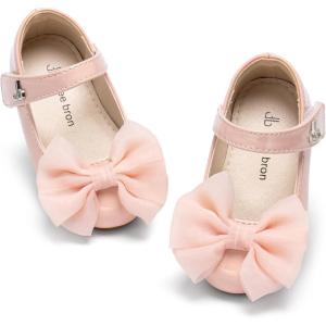 THEE BRON Enchanting Bow Adorned Princess Flats for Toddler Girls Party Dress Up Shoes(Af550p-fairy Nude)