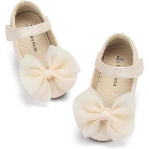 Girls Mary Jane Ballet Flats Easy On Strap Dress Shoes for Party Wedding(G06-creamy Nude)