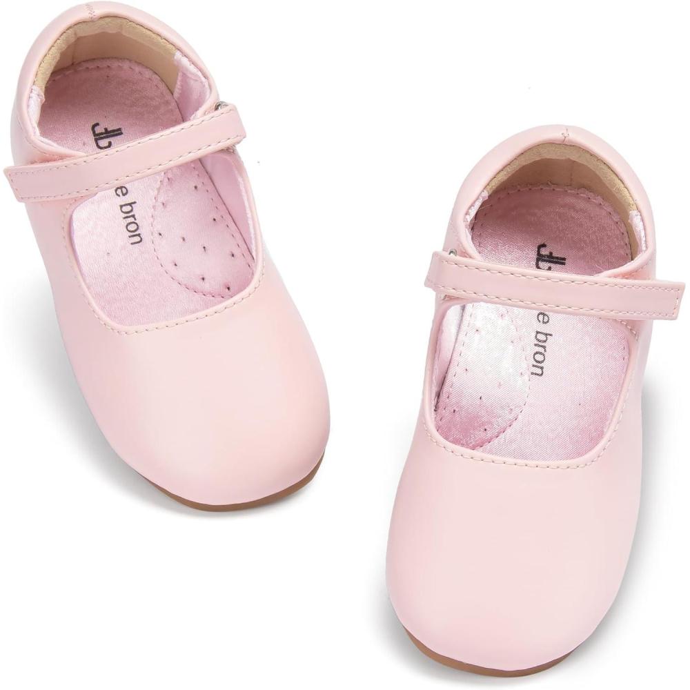 image:imageTHEE BRON Girls Glitter Mary Jane Flats Shimmery Princess Style Shoes for Toddler PartyAf434blush Pink