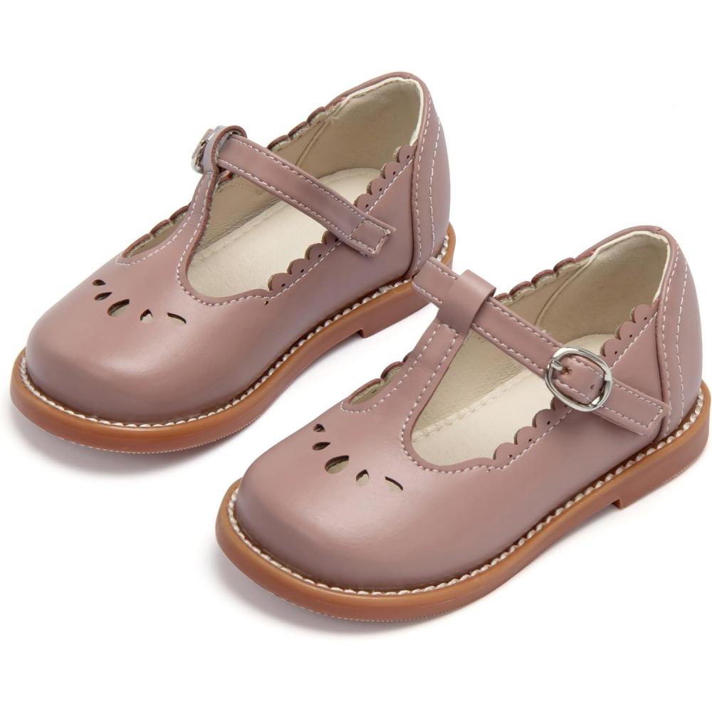 image:imageTHEE BRON Girls TStrap Mary Jane Oxfords Vintage Cutout Dress Shoes School PartyAx410vintage Pink