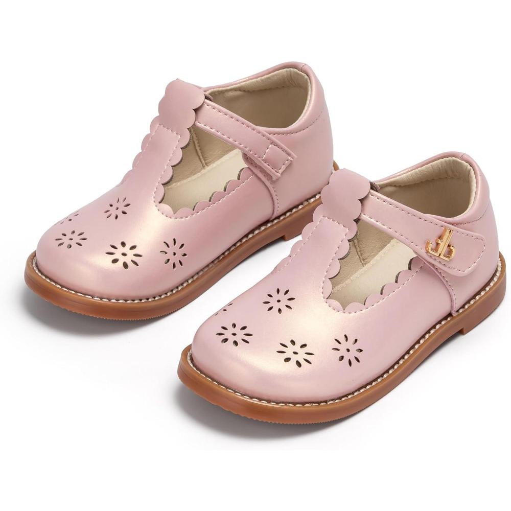 image:imageTHEE BRON Girls TStrap Mary Jane Oxfords Vintage Cutout Dress Shoes School PartyAx504blush Pink