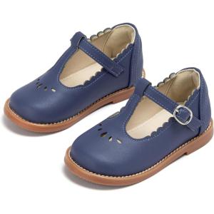 THEE BRON Girls T-Strap Mary Jane Oxfords Vintage Cutout Dress Shoes School Party(Ax410-navy Blue)
