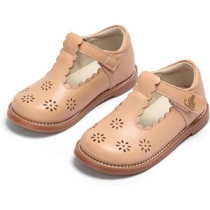 THEE BRON Girls T-Strap Mary Jane Oxfords Vintage Cutout Dress Shoes School Party(Ax504-blush Nude)