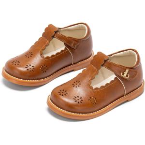 THEE BRON Girls T-Strap Mary Jane Oxfords Vintage Cutout Dress Shoes School Party(Ax504-vintage Brown)